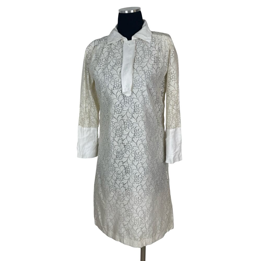 Distressed Vintage 60s Mod White Lace Shift Dress DIY Dye Project & Costume Base